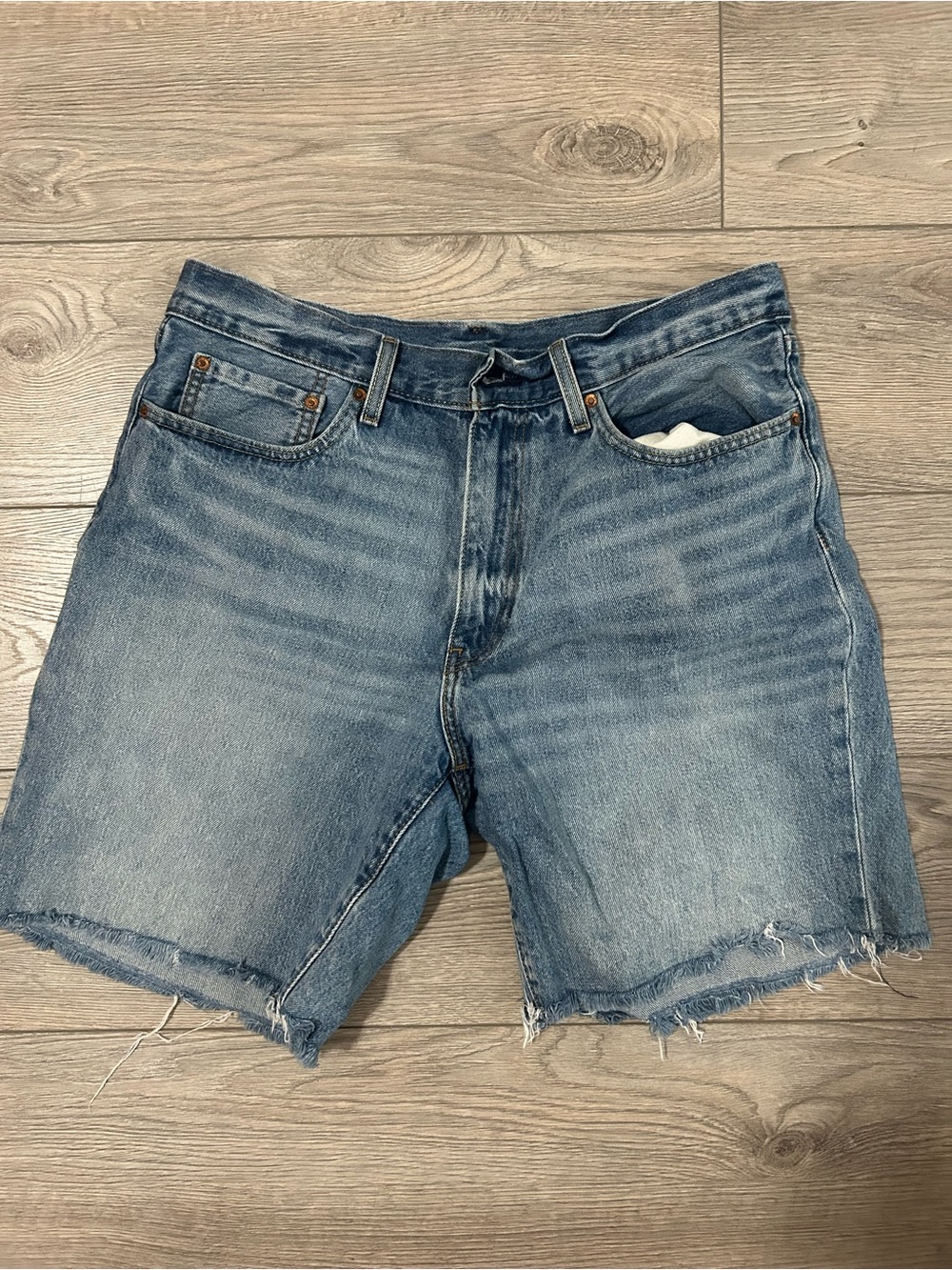 Levi’s 468 Loose Cutoff Denim Shorts in Light Blue
